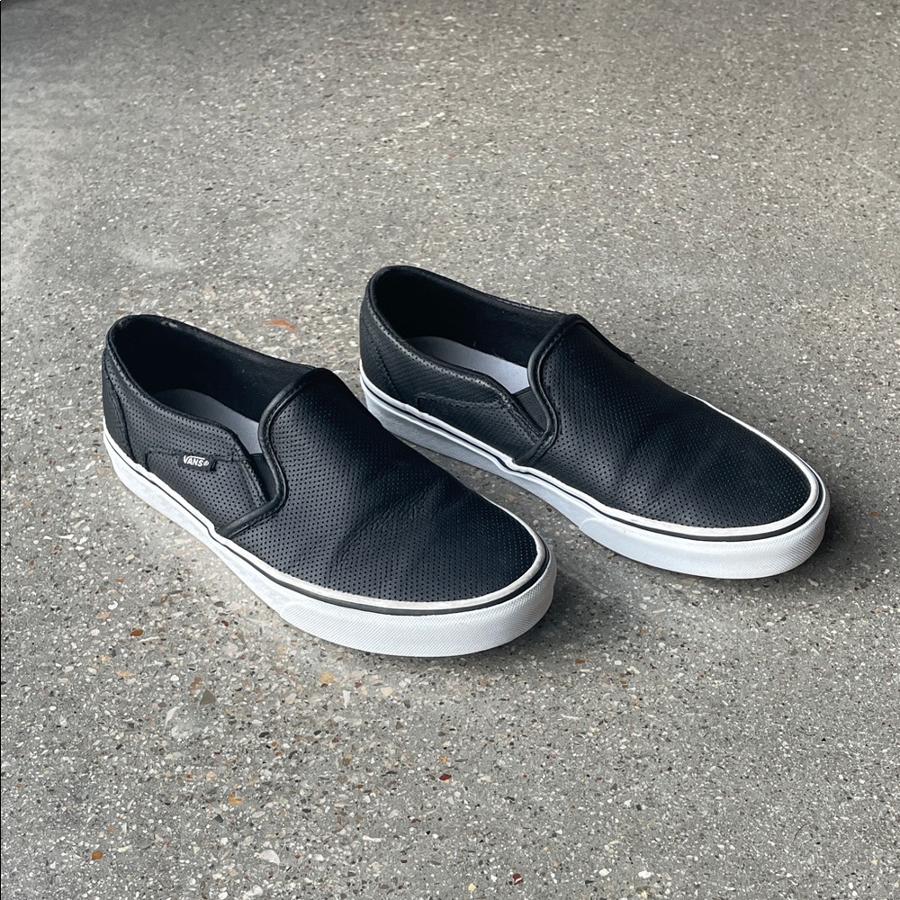 Vans Black Perforated Slip-On Loafers
